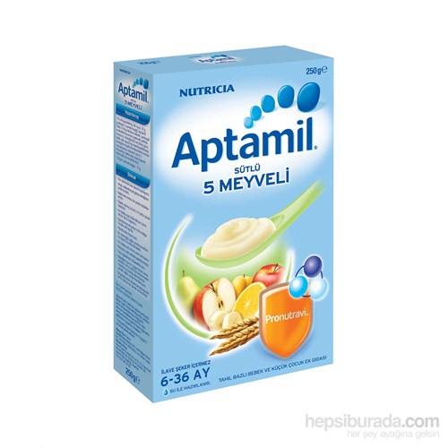 Aptamil Sütlü 5 Meyveli 250 gr Kaşık Maması 6m+