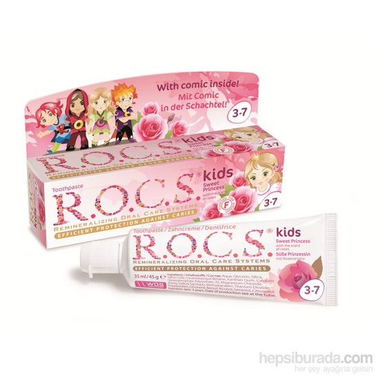 Rocs Kids 3-7 Floridsiz Diş Macunu - Gül Tadında