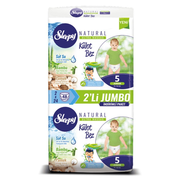 Sleepy Natural Külot Bebek Bezi 5 Beden 11-18 kg 48lİ Jumbo Paket