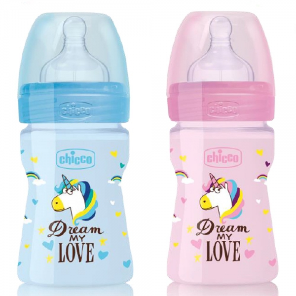 Chicco Wellbeing Fantastic Love Silikon Emzikli PP Biberon 0+ Ay 150 ml