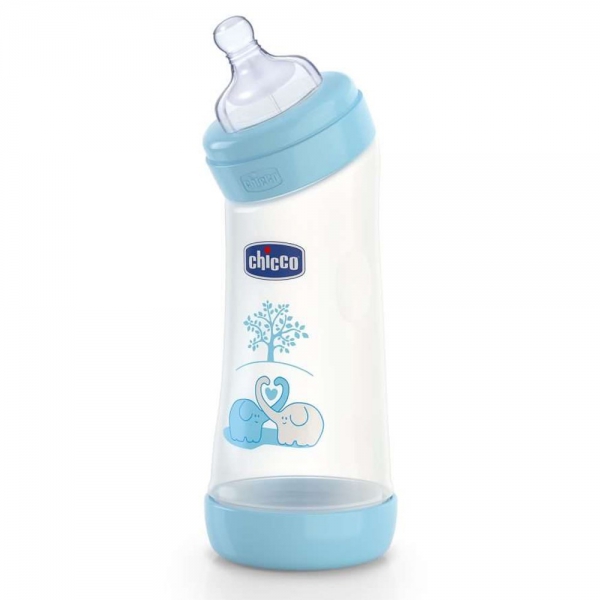 Chicco Well Being Silikon Emzikli Açılı PP Biberon 250 ml 0+ Ay