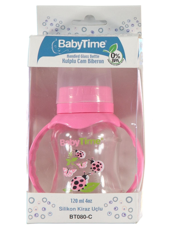 Baby Time Kiraz Uçlu Silikon Biberon 0-6 Ay