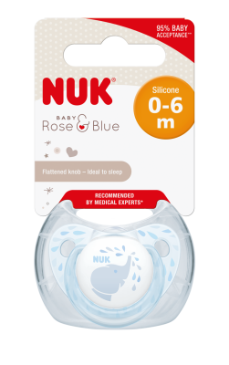 Nuk Baby Blue Silikon Emzik (0-6 Ay) - Kutulu