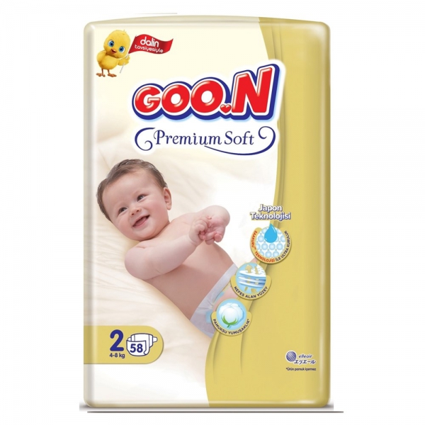 Goon Premium Bebek Bezi 2 Beden 4-8 Kg 58li Jumbo Paket