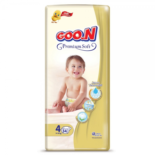 Goon Premium Bebek Bezi 4 Beden 9-14 Kg 34lü Jumbo Paket