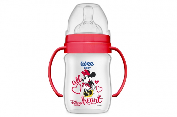 Wee Baby Disney Mickey & Minnie – Geniş Ağızlı Kulplu PP Biberon 150 ml