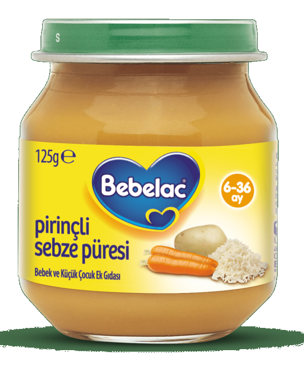 Bebelac Kavanoz Mama Pirinçli Sebze Püresi 125 Gr. 6m+