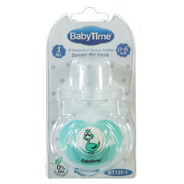 Baby Time Damaklı Silikon Mat Gövdeli Emzik 0-6 Ay