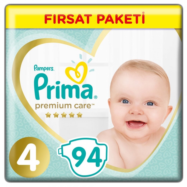 Prima Premium Care Bebek Bezi 4 Beden Maxi 8-14 Kg 94lü Süper Fırsat Paketi