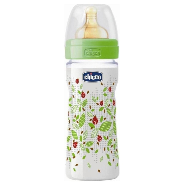 Chicco Well Being Kauçuk Emzikli PP Biberon 250 ml Akış Ayarlı Unisex