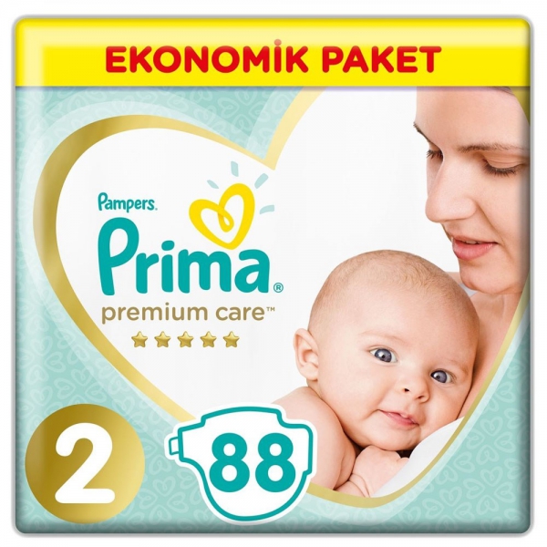 Prima Premium Care Bebek Bezi 2 Beden Mini 3-6 Kg 88li Ekonomik Paket