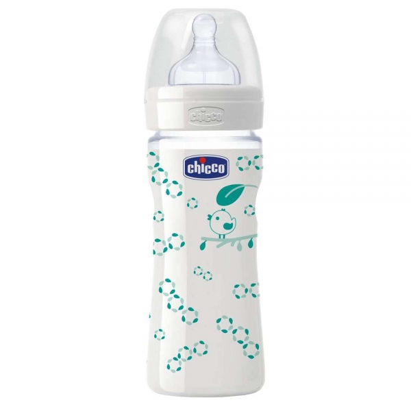 Chicco Well Being Silikon Emzikli Cam Biberon 240 ml Unisex