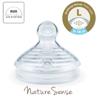 Nuk Nature Sense Silikon Biberon Emziği (6-18 Ay, L) (2 Adet)