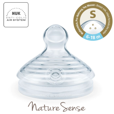 Nuk Nature Sense Silikon Biberon Emziği (6-18 Ay, S) (2 Adet)