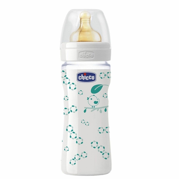 Chicco Well Being Kauçuk Emzikli Cam Biberon 240 ml 0+ Ay Unisex