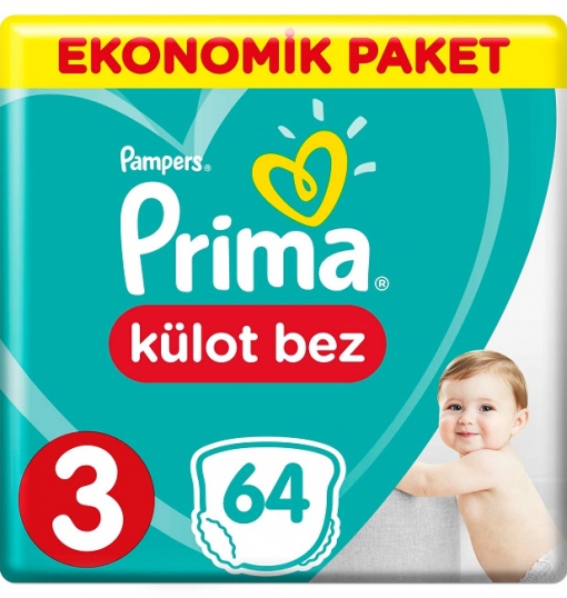 Prima  Külot Bebek Bezi 3 Beden  6-11 Kg 64 ' lü Ekonomik Paket