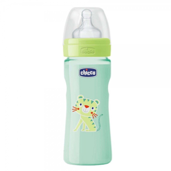 Chicco Well Being Silikon Emzikli PP Biberon 250 ml Akış Ayarlı Unisex