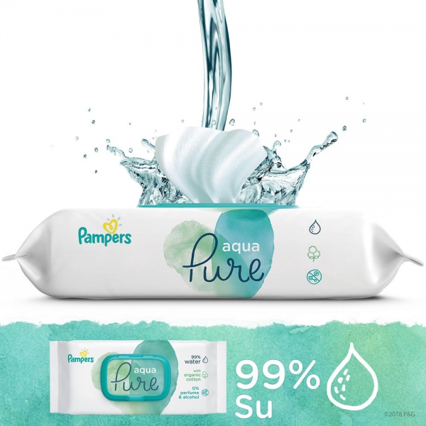 Prima Pampers Aqua Pure Islak Mendil Tekli Paket 48 Yaprak