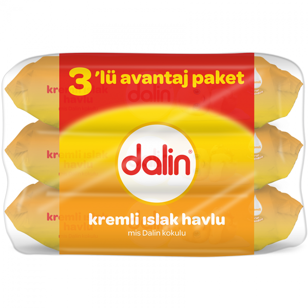 Dalin Kremli Islak Havlu 52 Yaprak 3'lü Paket