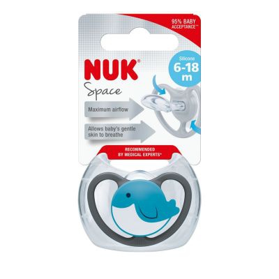 Nuk Space Silikon Emzik (6-18 Ay) (Tekli Kutu) 