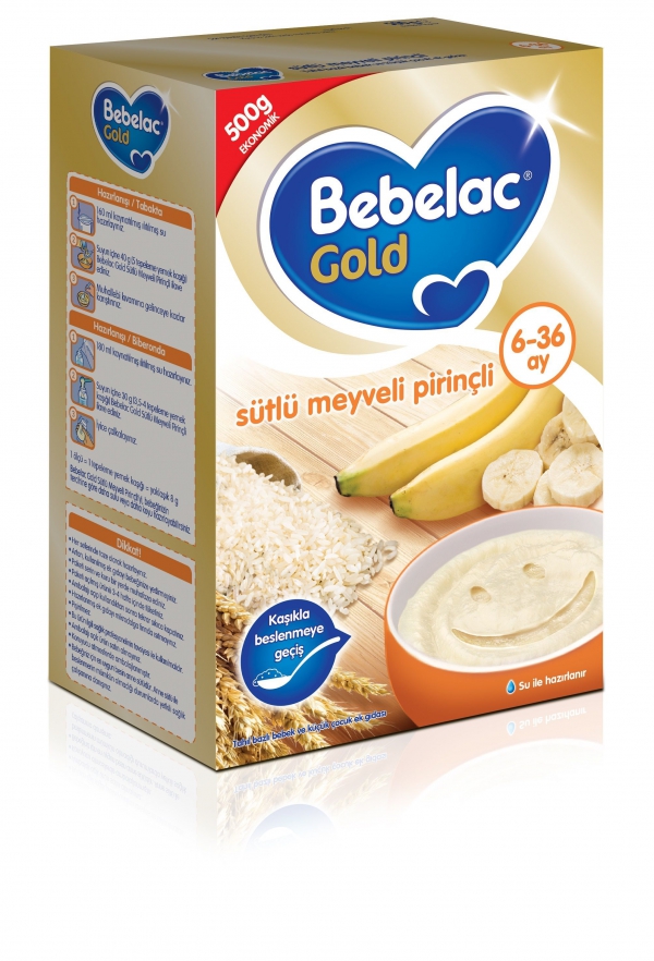 Bebelac Gold Kaşık Maması Sütlü Meyveli Pirinçli 500 Gr. 6m+