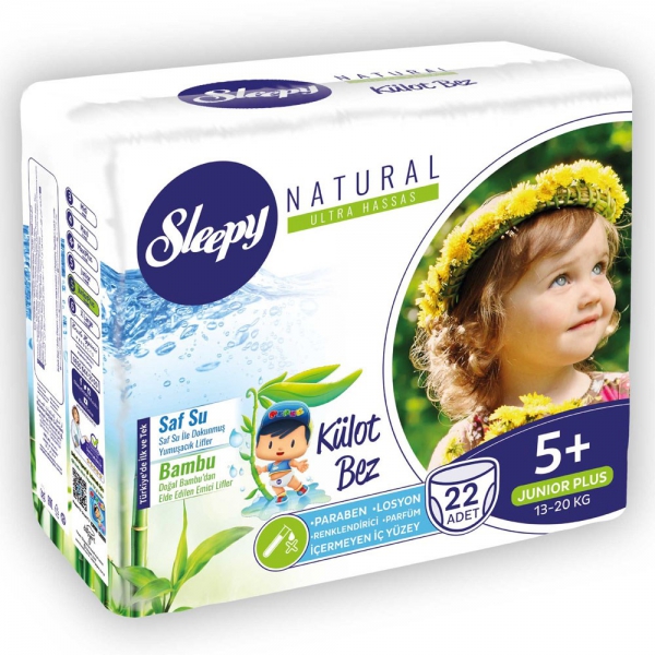 Sleepy Natural Külot Bebek Bezi 5+ Beden Junior Plus 13-20kg 22li