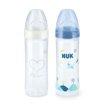 Nuk Yeni Klasik PP Biberon Seti 250ml (2 Adet, Mavi-Beyaz)