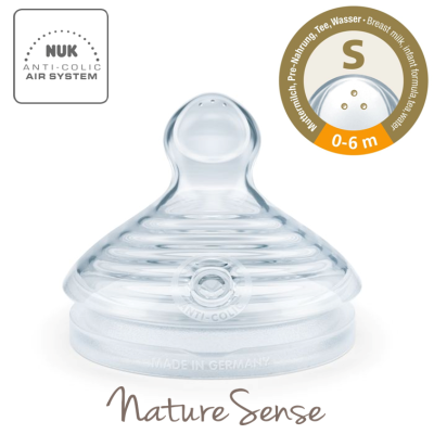 Nuk Nature Sense Silikon Biberon Emziği (0-6 Ay, S) (2 Adet)