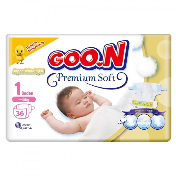 Goon Premium Bebek Bezi 1 Beden Yenidoğan 2-5 Kg 36lı Eko Paket