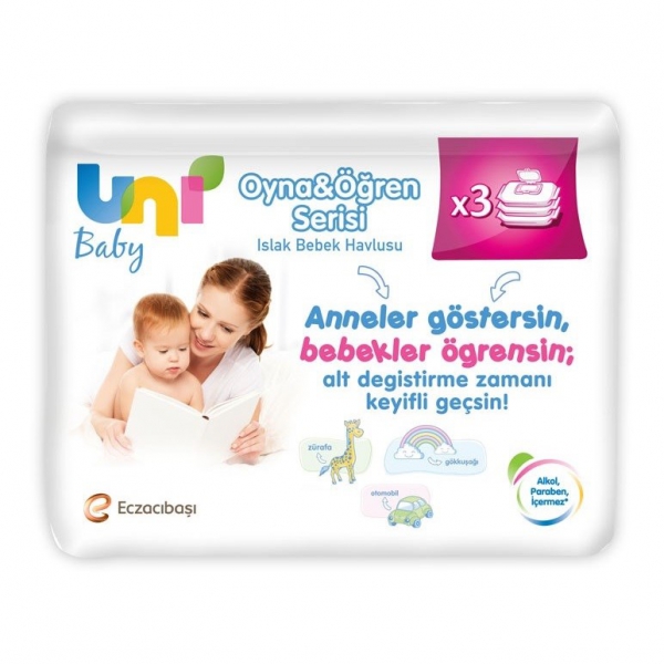  Uni Baby Oyna&Öğren Islak Havlu 3'lü