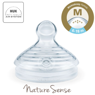 Nuk Nature Sense Silikon Biberon Emziği (6-18 Ay, M) (2 Adet)