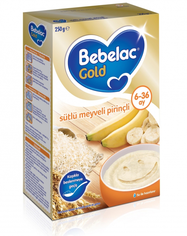 Bebelac Gold Kaşık Maması Sütlü Meyveli Pirinçli 250 Gr. 6m+