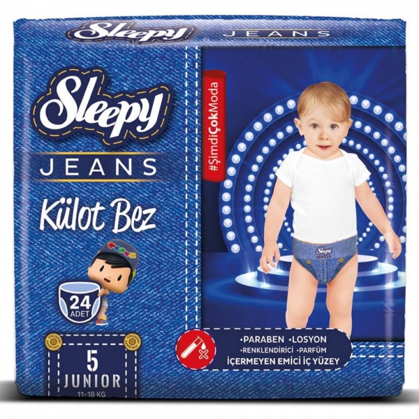 Sleepy Jeans Külot Bebek Bezi 5 Beden Junior 11-18 kg 24lü