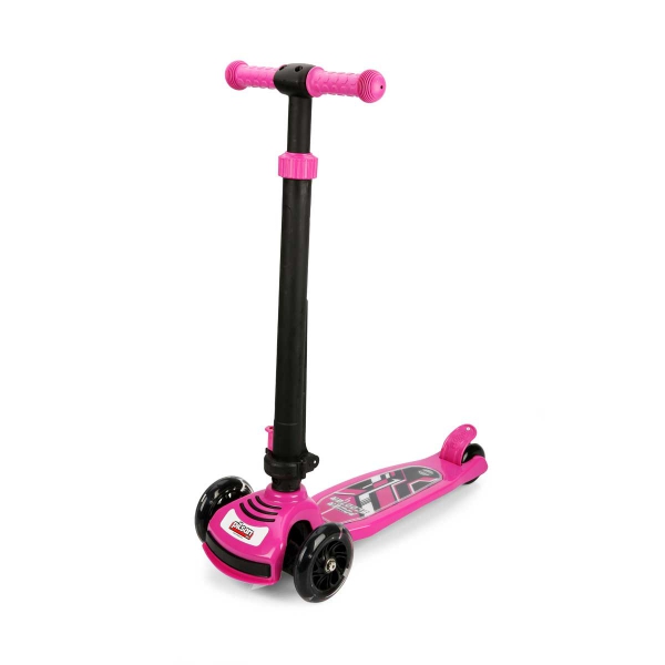 Power Led Işıklı 3 Tekerlekli Katlanabilir Pembe Scooter