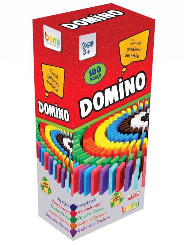 Bemi Toys Ahşap Domino 100 Parça 3+ Yaş