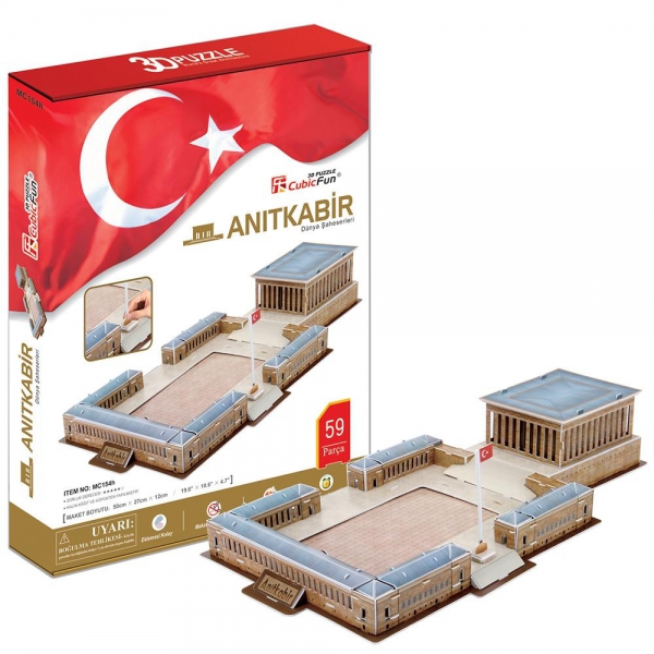 Cubic Fun 3D 3 Boyutlu Puzzle 59 Parça Anıtkabir Eğitici Öğretici