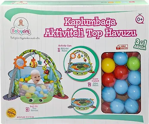 BABYCİM KAPLUMBAĞA AKTİVİTELİ TOP HAVUZU URT003-21