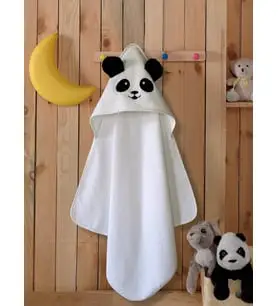 ayıcık panda nakışlı banyo havlusu